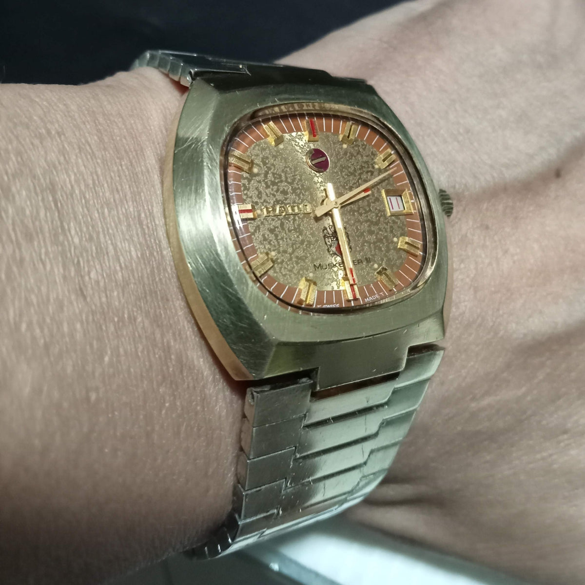 Collectible! Circa 1974 Rado Musketeer III ETA 2783 Gold-Filled