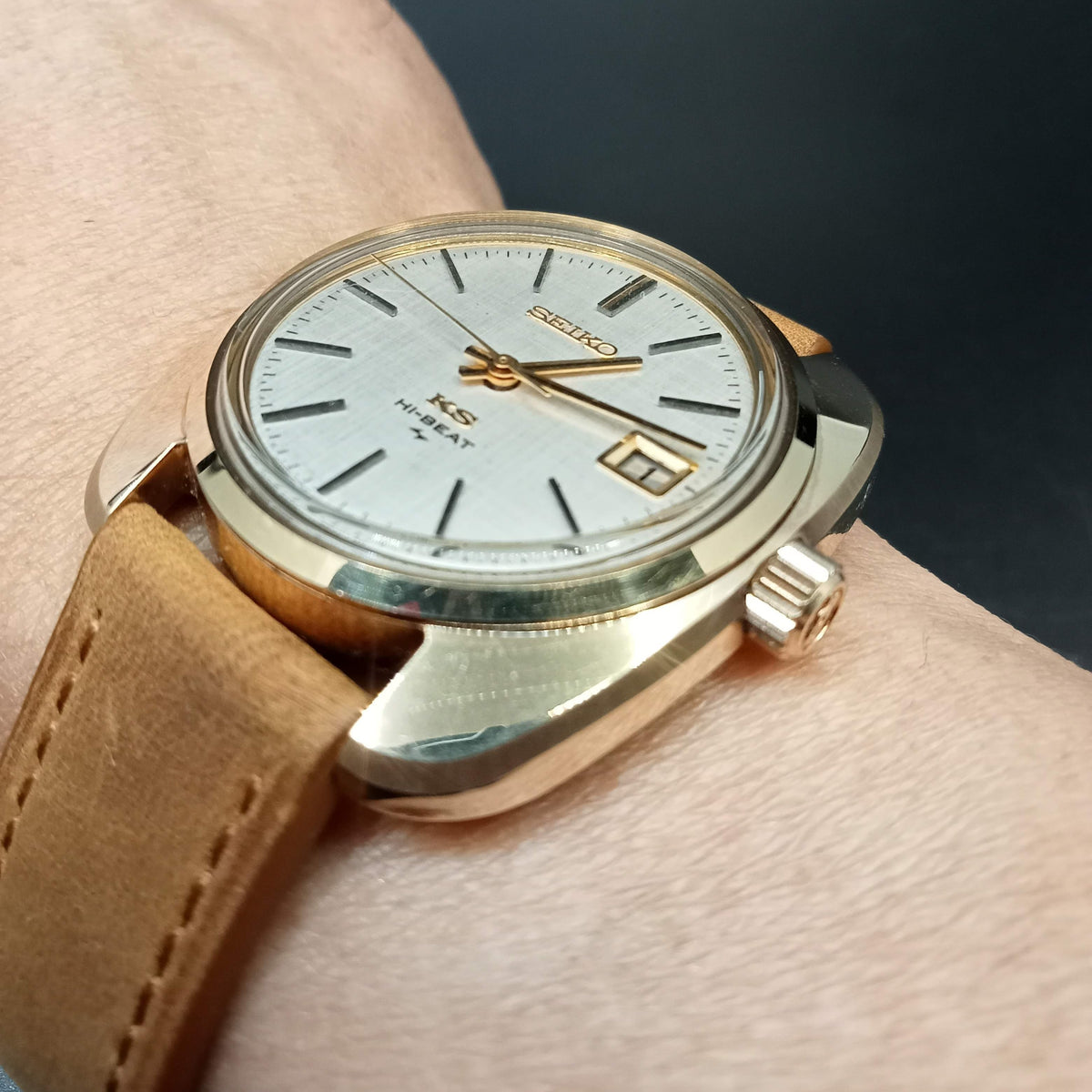 Collectible Birthday Watch July 1969! Seiko King 4502-8000 Gold Capped 25J  DAINI Mechanical (OH)