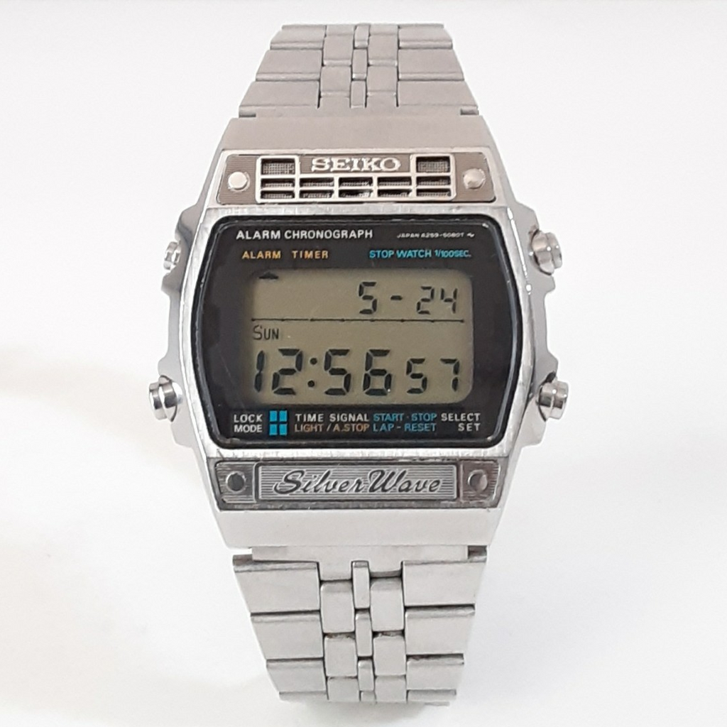 Seiko silver top wave digital