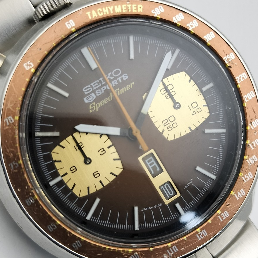 Birthday Watch October 1974! Collectors Item Seiko 5 Sports 6138-0040 Speed-Timer "Bullhead" SUWA 21J Automatic Watch (OH)