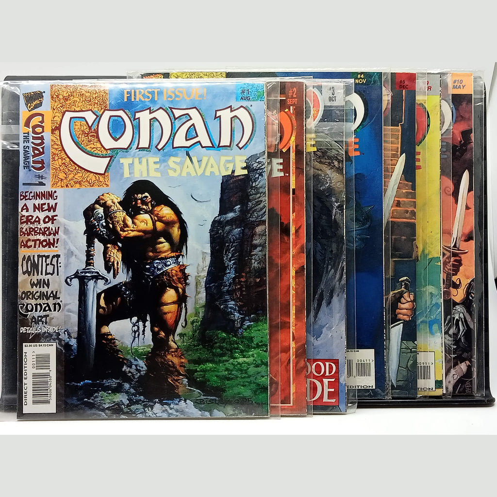 Conan The Savage August '95 - May '96 Marvel First Print Edition Issues 1, 2, 3, 4, 5, 9 and 10 BNIB Condition Books + Comics