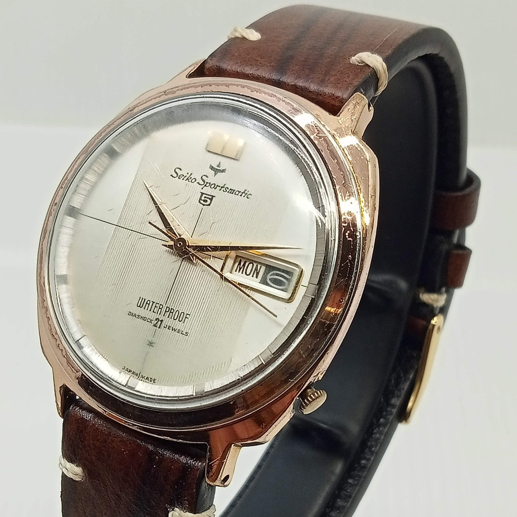 Birthday Watch 1963! Seiko 5 Cal 410 Seikosha Sportsmatic "Semi-Linen" Dial JDM Gold Filled 21J Automatic Watch