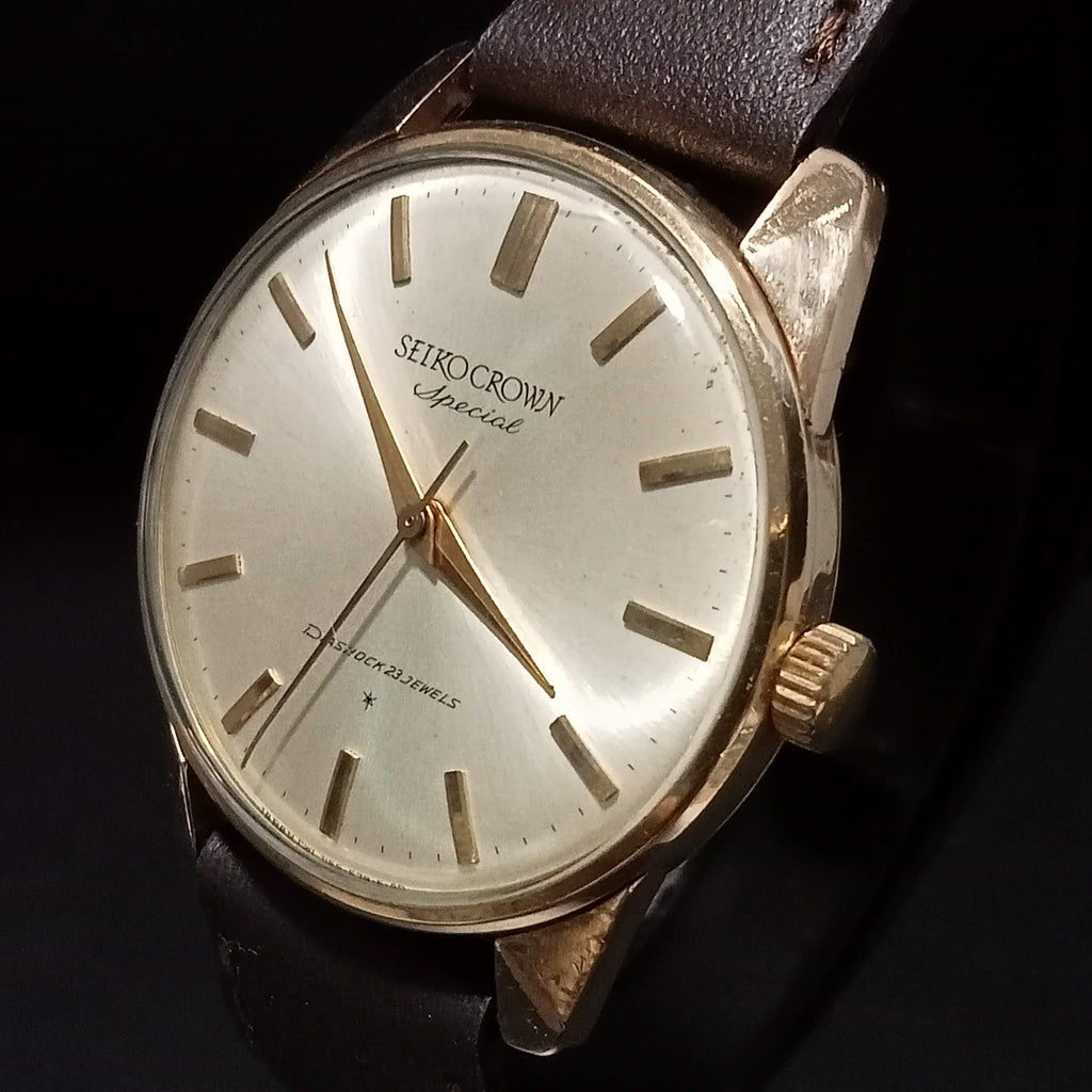 RESTORED! Collectible! Birthday Watch April 1964! Seiko Crown Special Cal 341 J15020 Seikosha JDM 23J 14K Gold-Filled Mechanical Watch (OH)