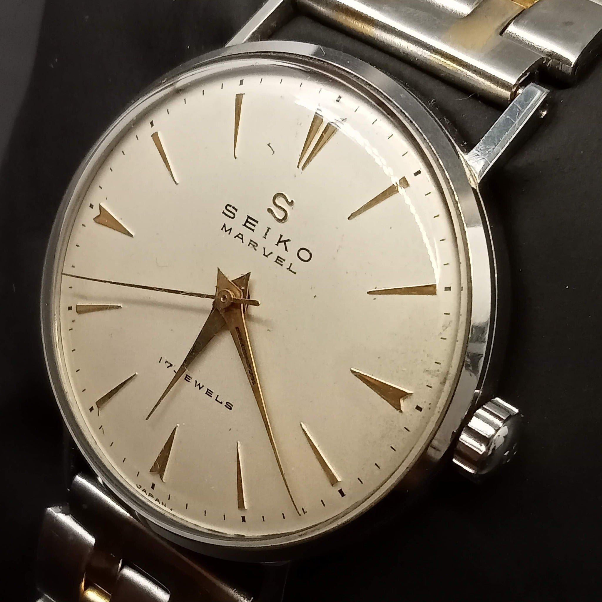 SEIKO MARVEL 17JEWELS ステンレススチール SEIKO Marvel Antique S mark 17 stones Manual winding 14GF