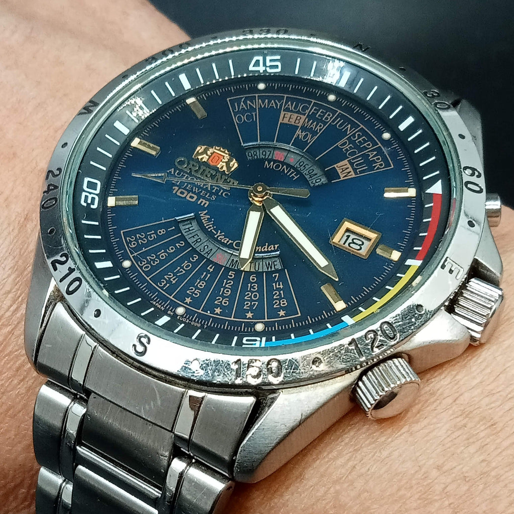 Discontinued March 2000 Orient EA-EU03-C0-CA Multi-Year Calendar 21J Automatic Wrist Watch