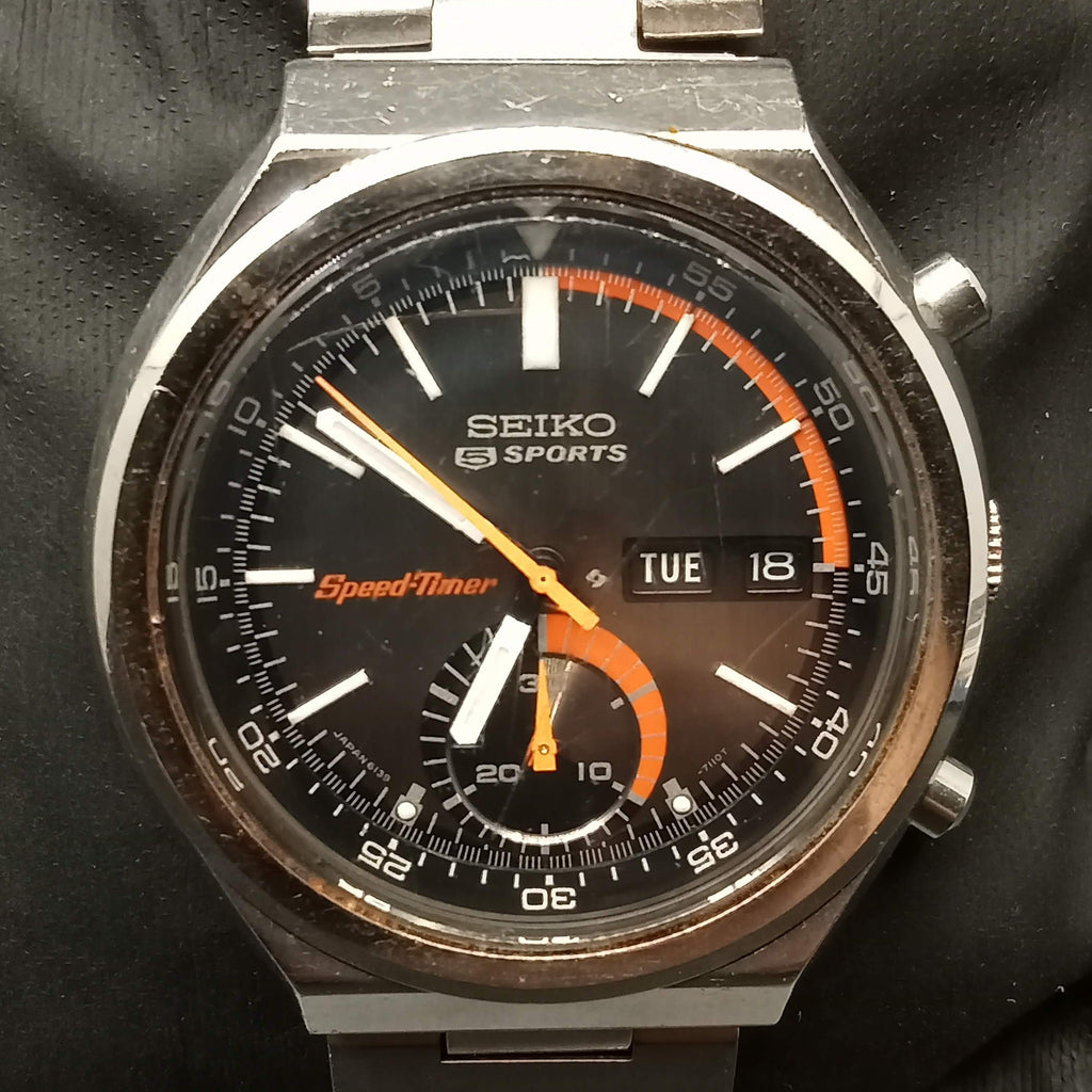 Birthday Watch November 1972! Seiko 5 Sports Speed-Timer 6139-7060 "Sunrise" Chronograph SUWA JDM 21J, Automatic Watch (OH)