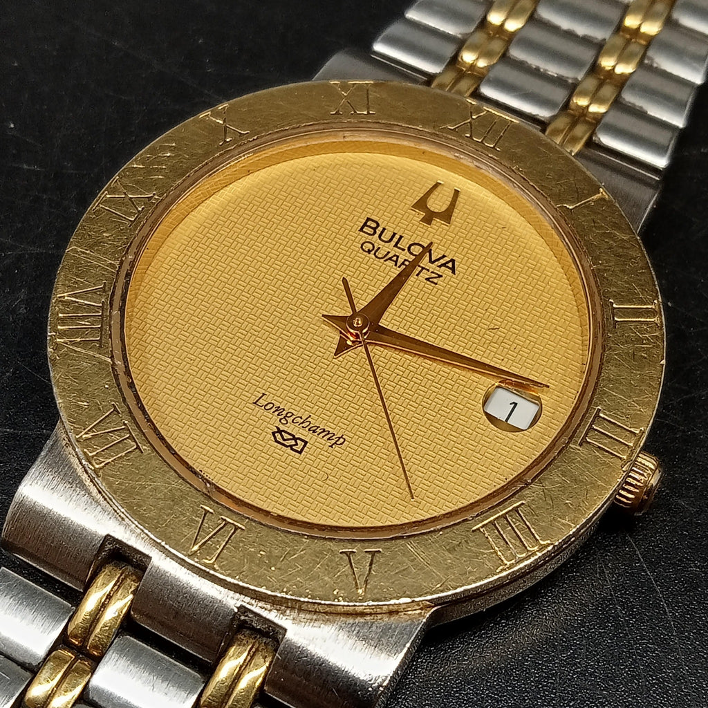 Bulova Longchamp Model 9123914 Gold Plated Quartz Watch (OH)