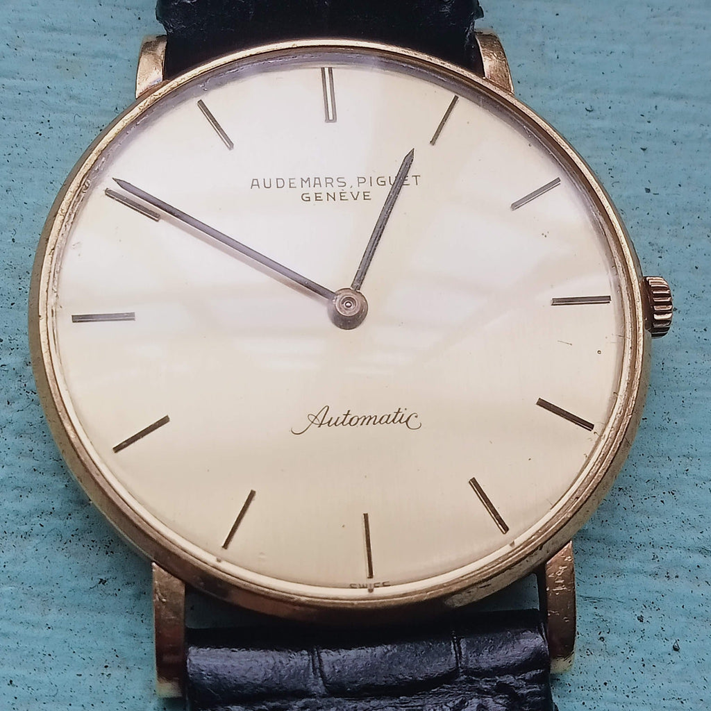 Collectible! Circa 1960s! Audemars Piguet Classic Cal K2120 36J 18K Solid Gold Case Automatic Watch (OH)