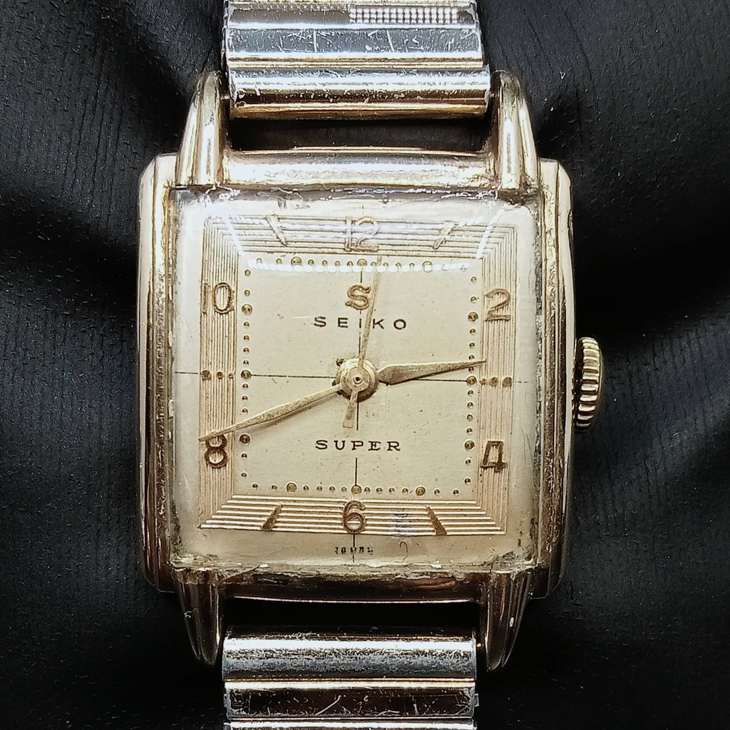 Collectible Circa 1950! Seiko Super Tank Seikosha 15 Jewel, 14K Gold-Filled Mechanical Watch (OH)