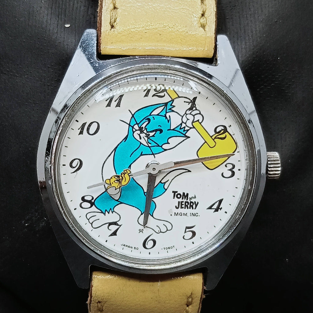 Collectible Circa 1970! Seiko 5000-7000 Tomony Tom & Jerry, 7J Mechanical Watch (OH)