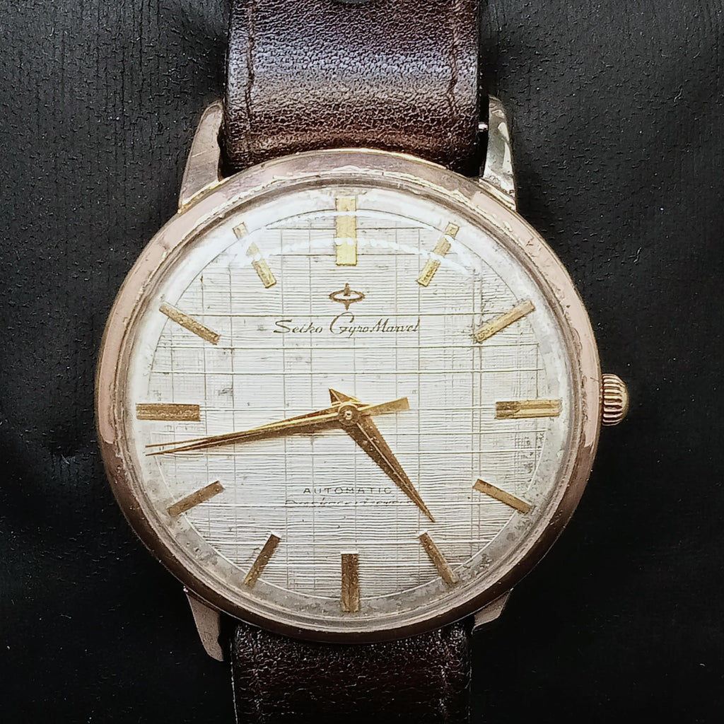 Collectible! Circa 1959! Seiko Seikosha Gyro Marvel J14073 Cal 290 17 Jewels, 14K Gold-Filled Automatic (OH)