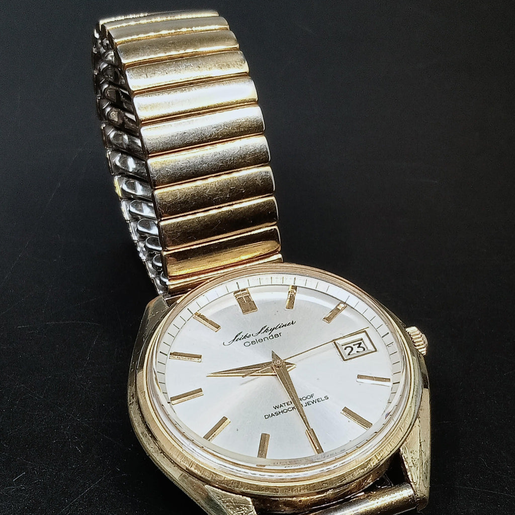 yokohamaサマ専用二点　SEIKO SKYLINER CALENDER Seiko Skyliner Calendar 36mm SS wind AP dial Japan vintage