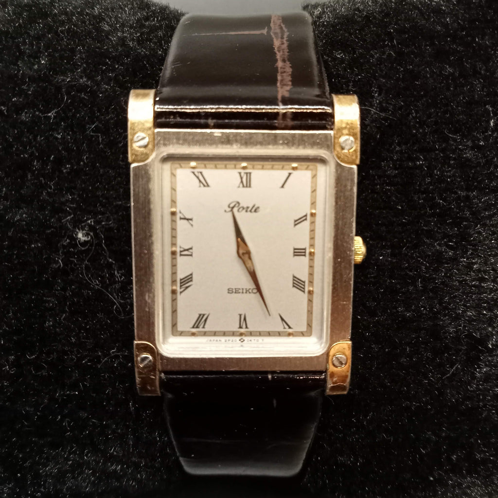 Birthday Watch December 1996 Seiko Porte 2P20-5GOA Tank Quartz Watch