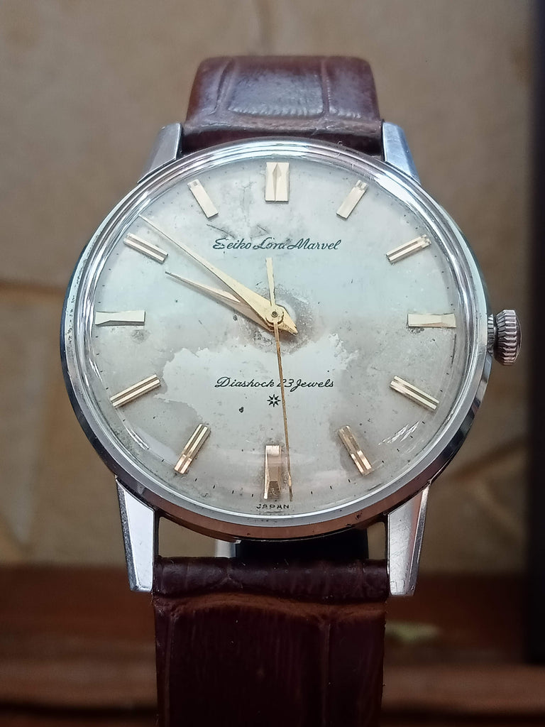 Collectible! Birthday Watch November 1963! Seiko Lord Marvel J15027E SUWA, 23J Mechanical Watch (OH)
