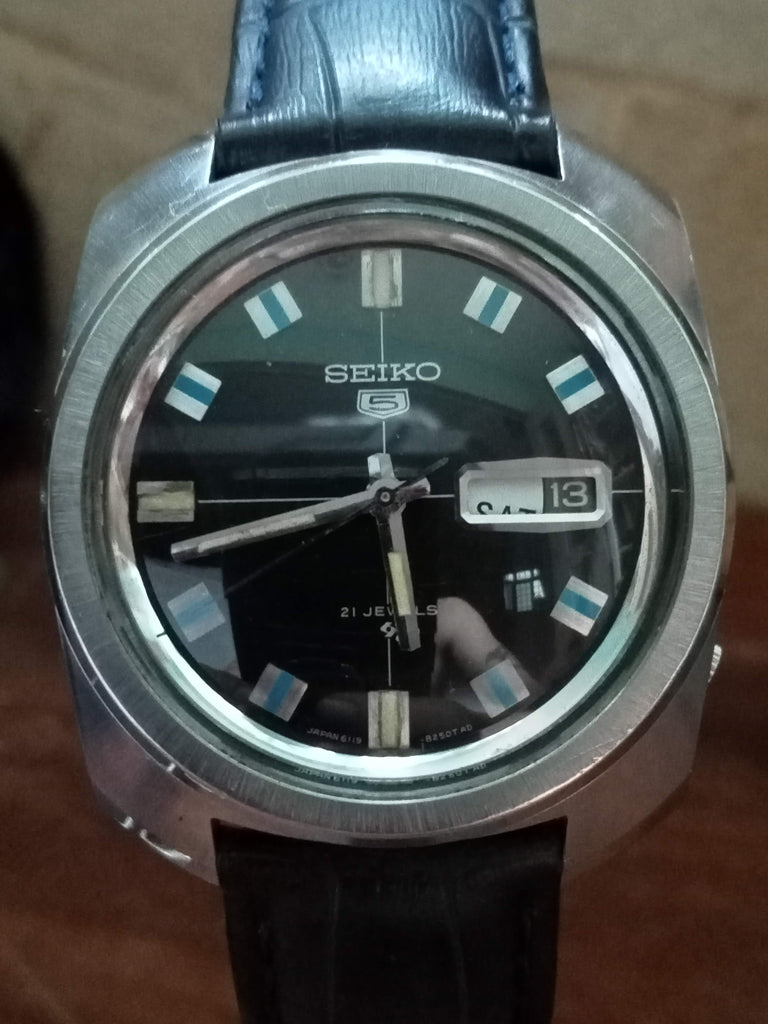 Birthday Watch November 1968! Seiko 5 6119-8220 "Jumbo" SUWA 21J Automatic Watch (OH)
