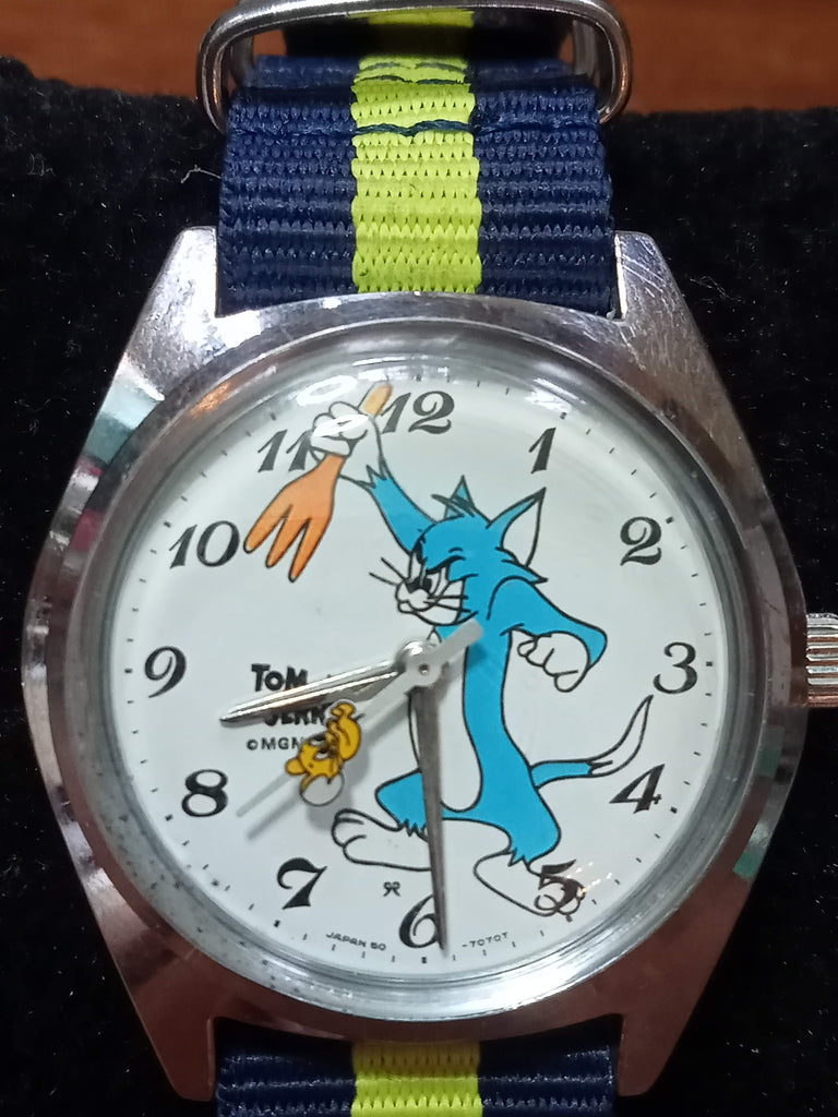 Collectible Circa 1970s! Seiko 5000-7000 Tomony Tom & Jerry with Fork, 7J Mechanical Watch (OH)