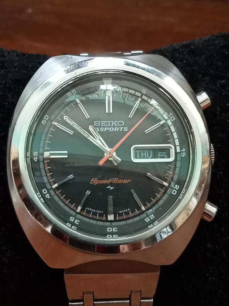 Birthday Watch July 1971! Seiko 5 Sports 7017-6040 Speed-Timer Flyback Chronograph DAINI 21J Automatic Watch (OH)