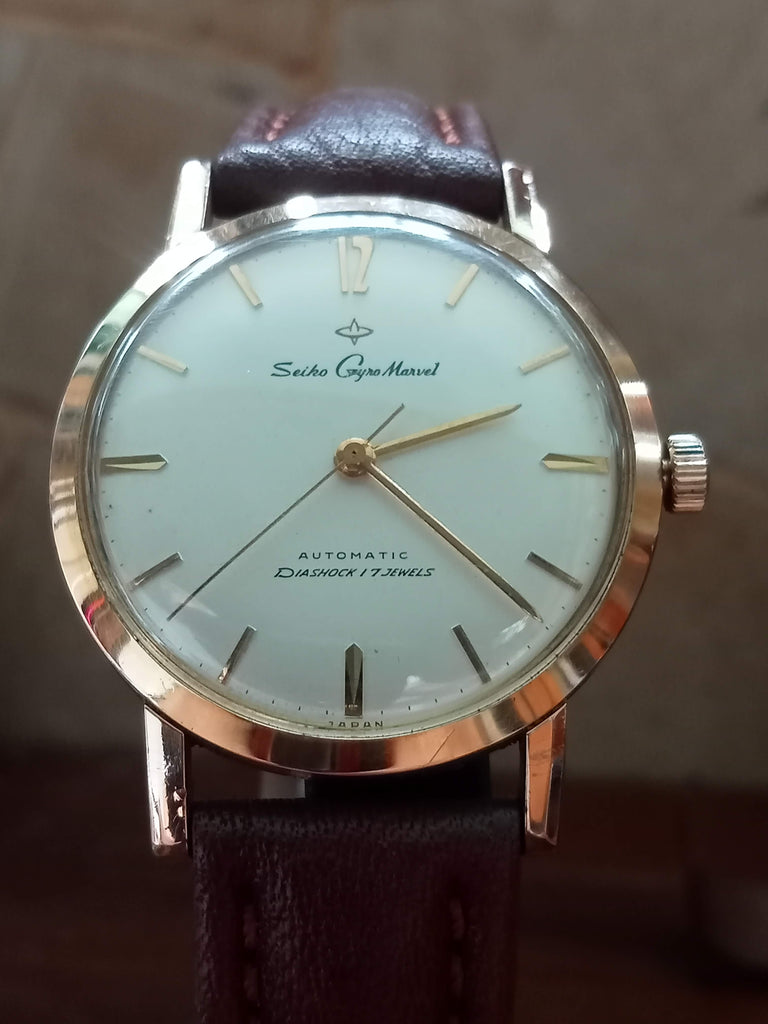 NOS! Circa 1959! Seiko Seikosha Gyro Marvel Cal 290 17 Jewels, 14K