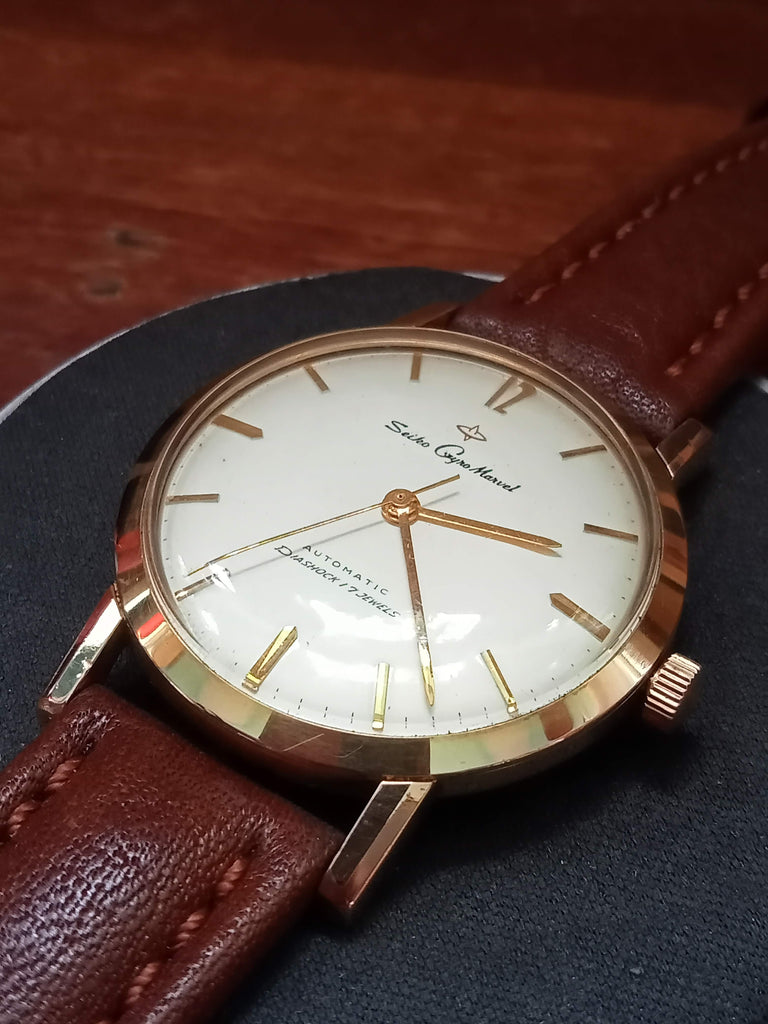 NOS! Circa 1959! Seiko Seikosha Gyro Marvel Cal 290 17 Jewels, 14K