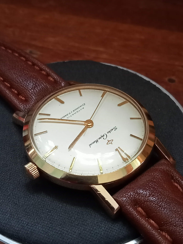 NOS! Circa 1959! Seiko Seikosha Gyro Marvel Cal 290 17 Jewels, 14K