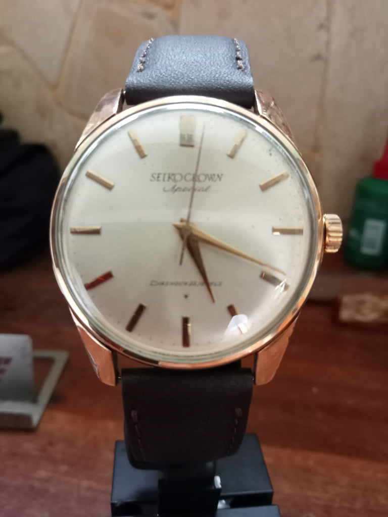 RESTORED! Collectible! Birthday Watch April 1964! Seiko Crown Special Cal 341 J15020 Seikosha JDM 23J 14K Gold-Filled Mechanical Watch (OH)