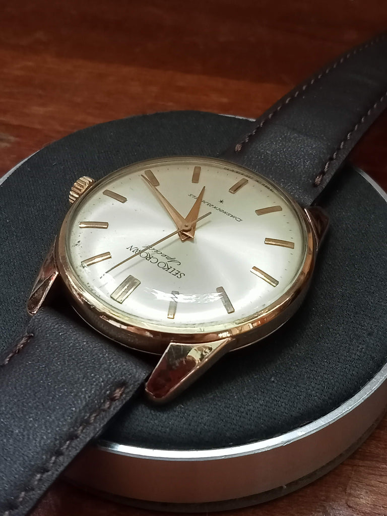 RESTORED! Collectible! Birthday Watch April 1964! Seiko Crown