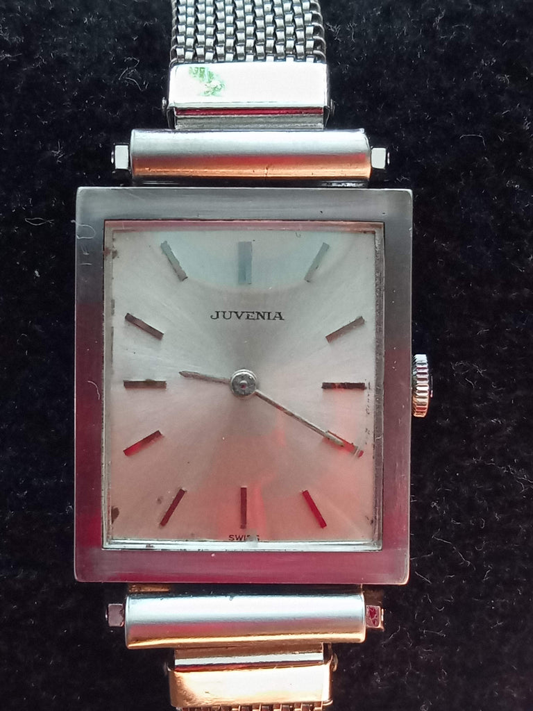 Collectible Circa 1955s Juvenia Cal 765 Tank 17J Mechanical Watch (OH)