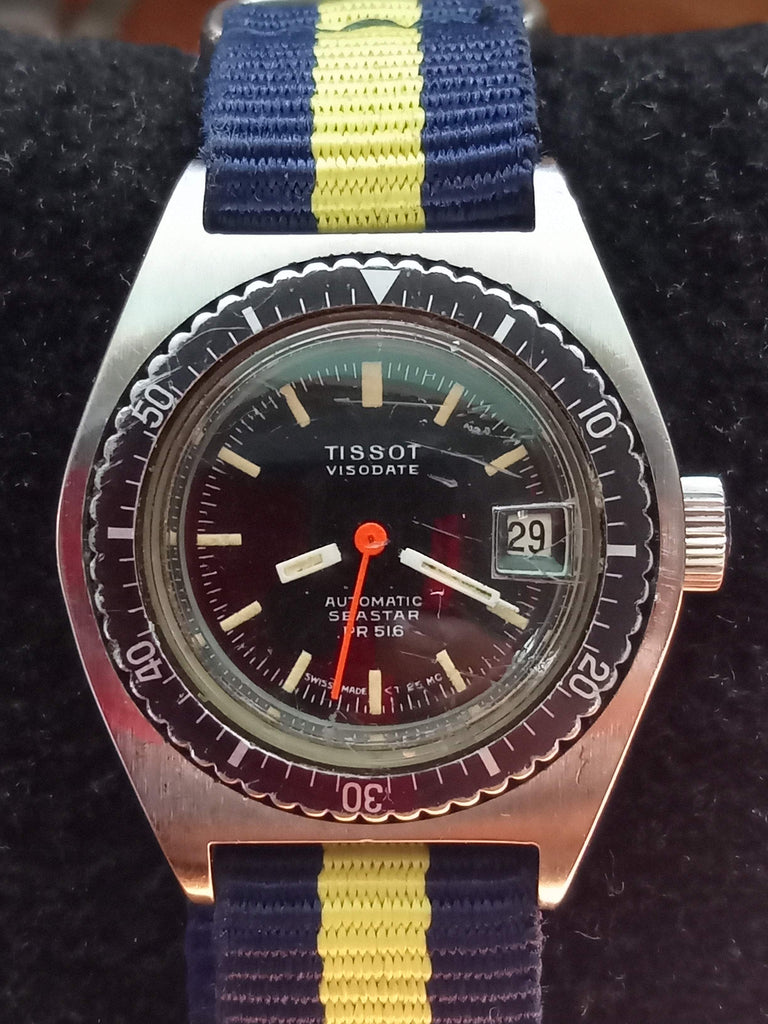 Collectible Birthday Watch 1967 Tissot Visodate Seastar PR 516 Ladies Diver 21J Automatic (OH)