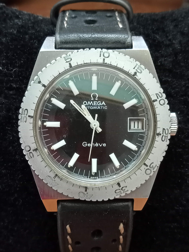 Collectible! Birthday Watch 1973! Omega Geneve Sports Diver Cal 1481 Ref: 166.0119 25J Automatic (OH)