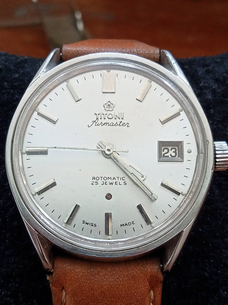 Collectible! Birthday Watch February 1965! Titoni Airmaster Rotomatik 805-355 Incabloc 25J Mechanical Watch (OH)