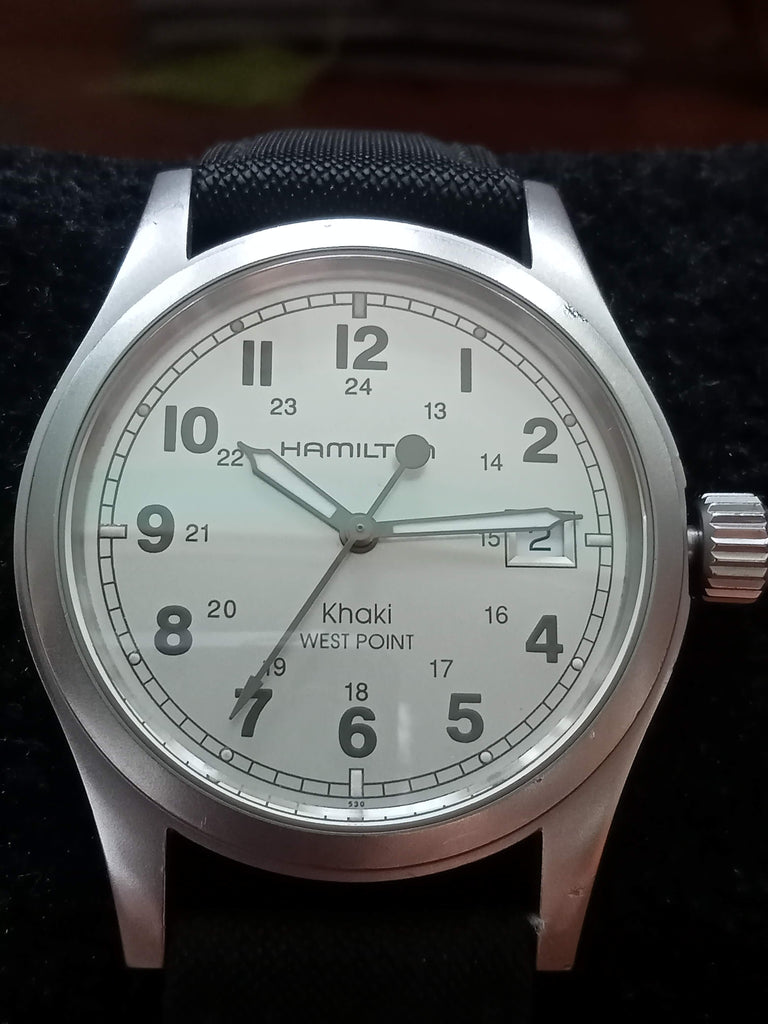 Limited Edition Collectors Item! Hamilton Khaki West Point H684110 38mm Swiss-Made Military Quartz Watch
