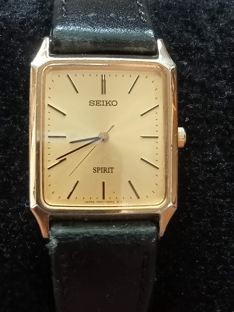 Birthday Watch September 1993! Seiko 7N01-5180 Tank Quartz Watch (OH)