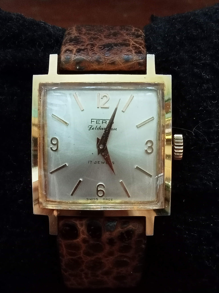 Collectible! Circa 1950s Fero Feldman Tank 17J Mechanical Watch (OH)