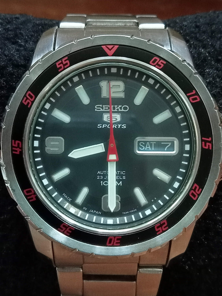 RESTORED! Birthday Watch August 2010! Discontinued! Seiko 5 Sports 7S36-03V0 23J Automatic Watch (OH)