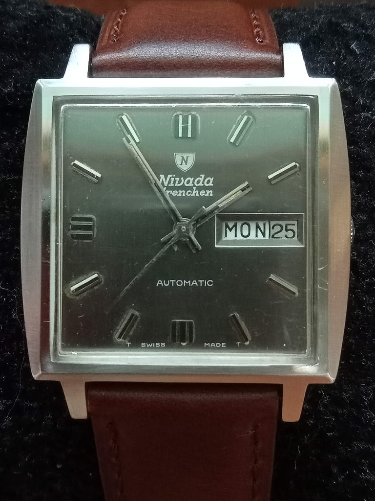 Collectible! 1970s Nivada Grenchen Tank Ref 67018 Cal AS1906 21J Automatic (OH)