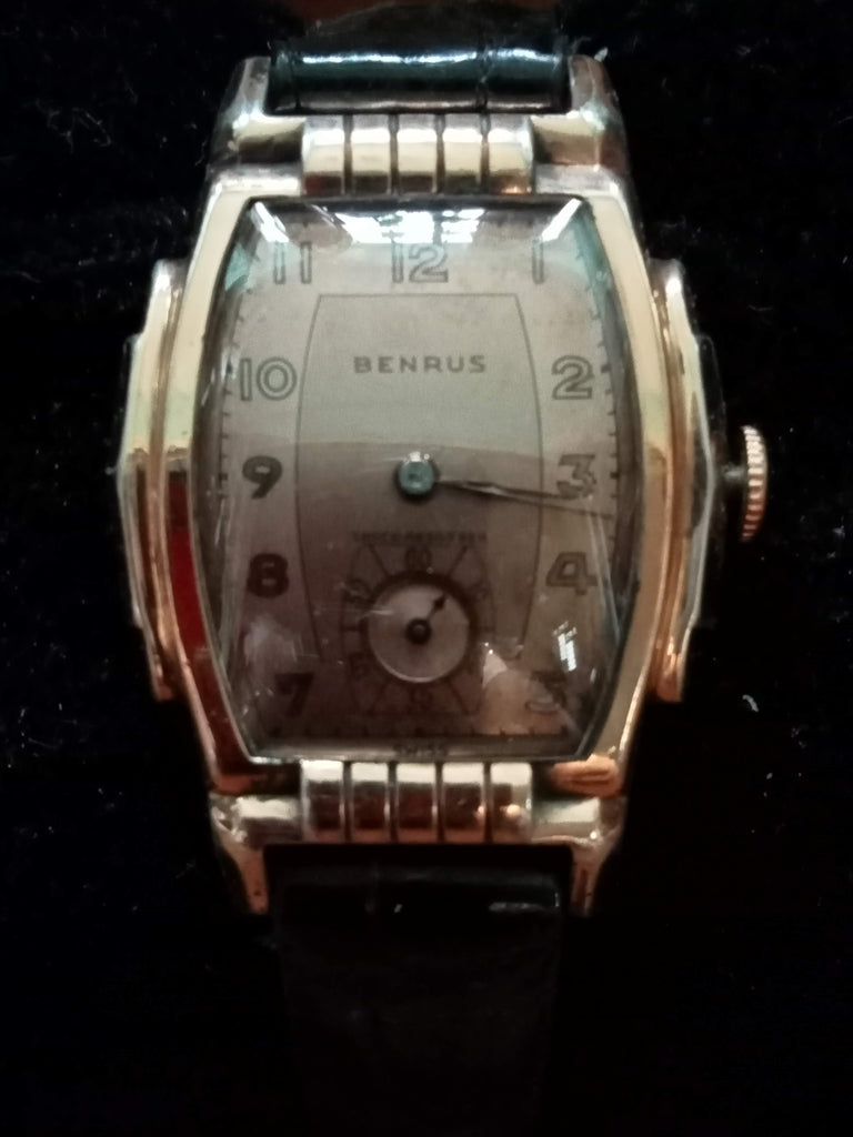 Circa 1930s Benrus Mini-Seconds CXW Cal E-90 15J Tank Mechanical Watch (Fully Serviced)