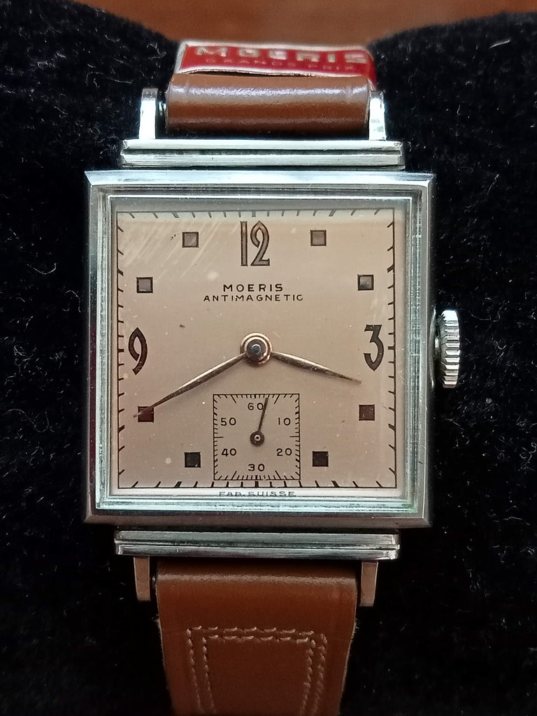 Collectible! Circa 1940s N.O.S Moeris Smal Seconds 17J Mechanical Watch (FS)