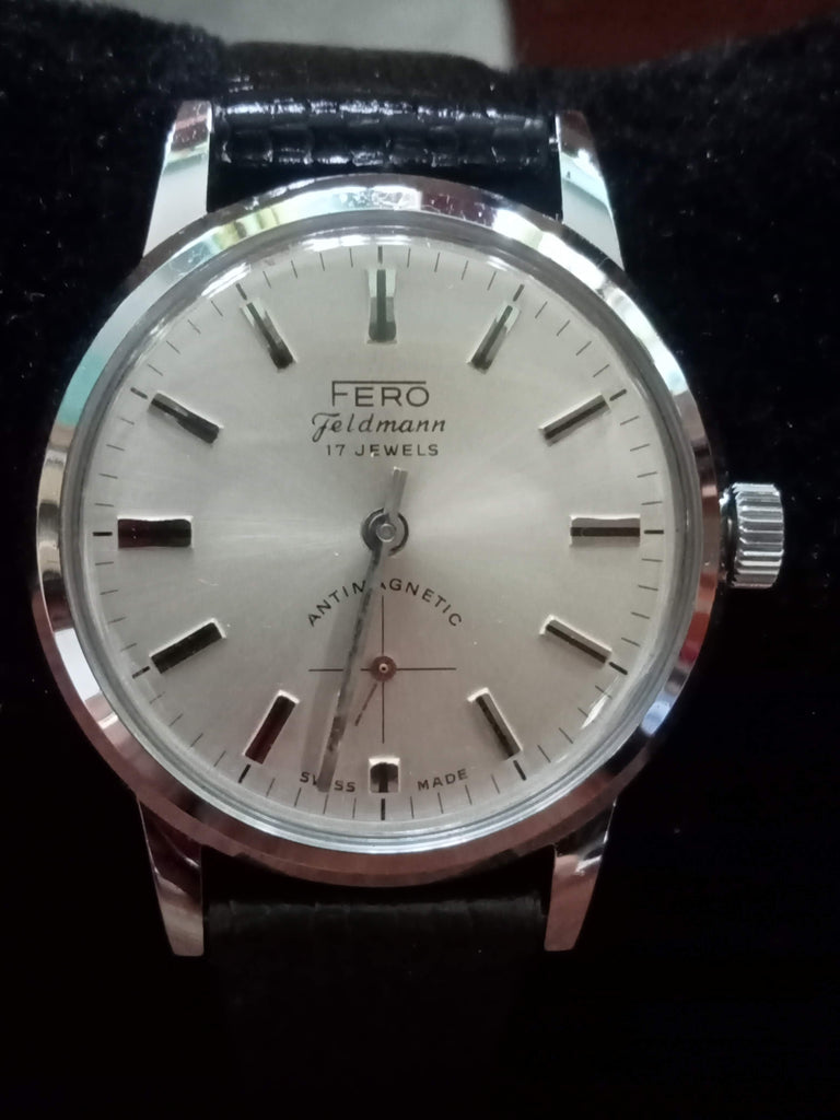 Collectible! Circa 1960s Fero Feldman Silver Dial Small Seconds 17J Mechanical Watch (FS)