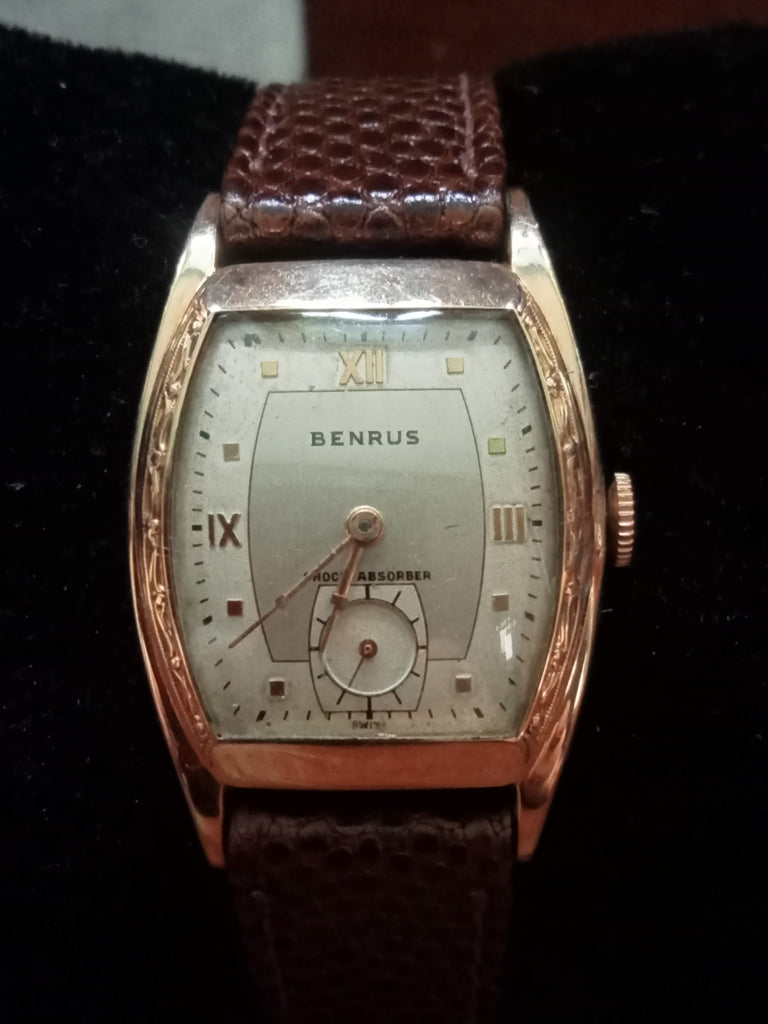 Collectible! Circa 1930s Benrus Mini-Seconds Tonneau 10B 15J Tank Mechanical Watch (Fully Serviced)