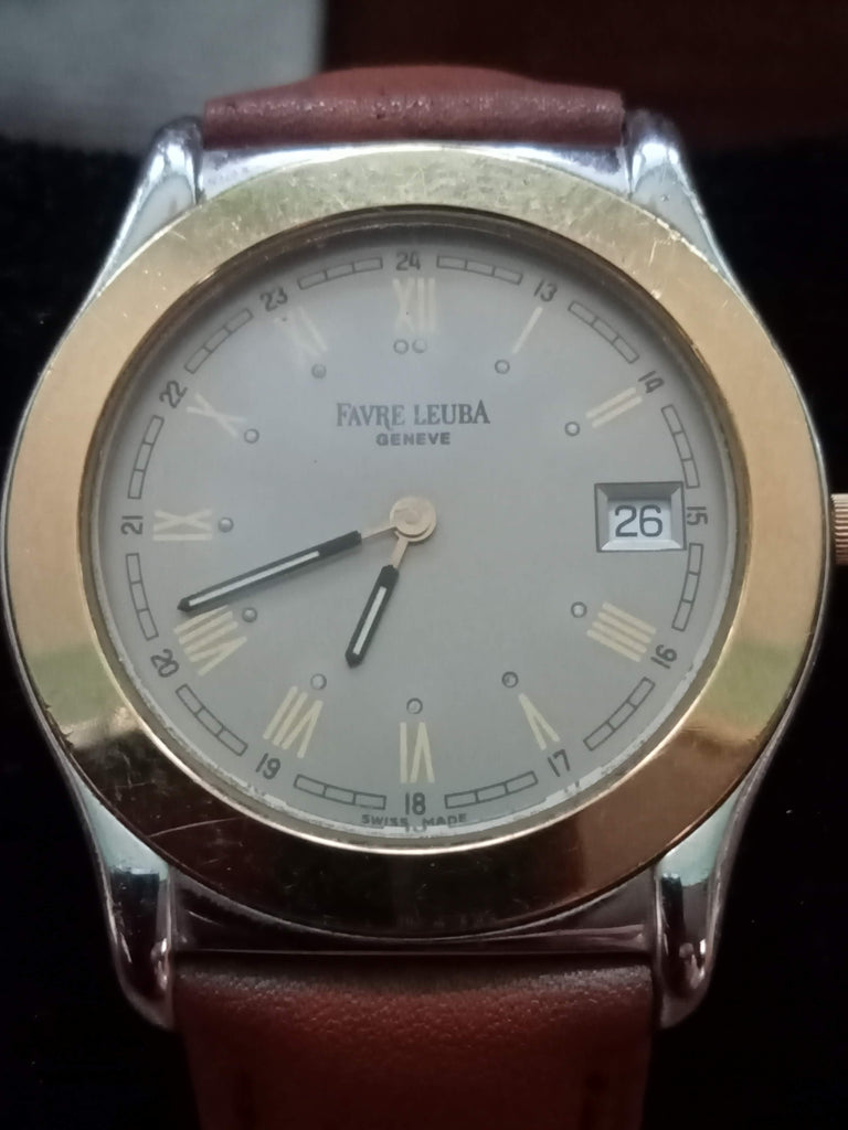 Collectible! 1980s Favre Leuba Roman Numerals Quartz (Fully Serviced)