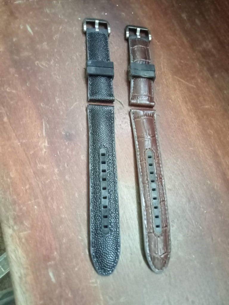 B.N.I.B Hi-Quality Leather Designed Rubber Strap 22mm (33)