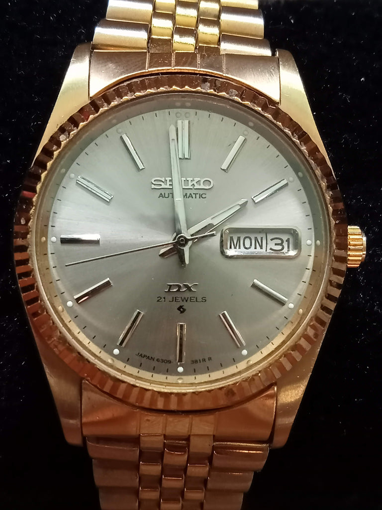 Collectible! Very Rare! Birthday Watch! January 1981 Seiko 6319-8020 Fluted Bezel SUWA 21J Automatic Wristwatch (OH)