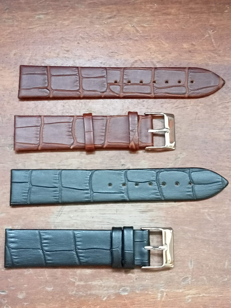 BNIB! Hi-Quality Bamboo Designed Genuine Watch Leather Strap Sizes 18mm & 19mm (76)
