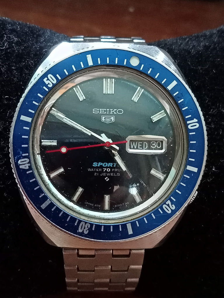 Super Collectible! Birthday Watch May 1968! Seiko 5 6119-8120 Sports "70m Waterproof" SUWA 21J JDM Automatic Watch (OH)