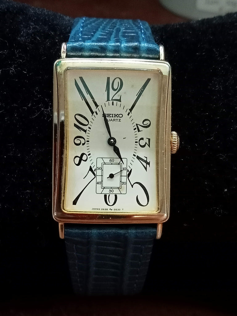 Collectible! Birthday Watch August 1982! Seiko Tank Small Seconds 2628-5110 DAINI JDM Quartz Watch (FS)