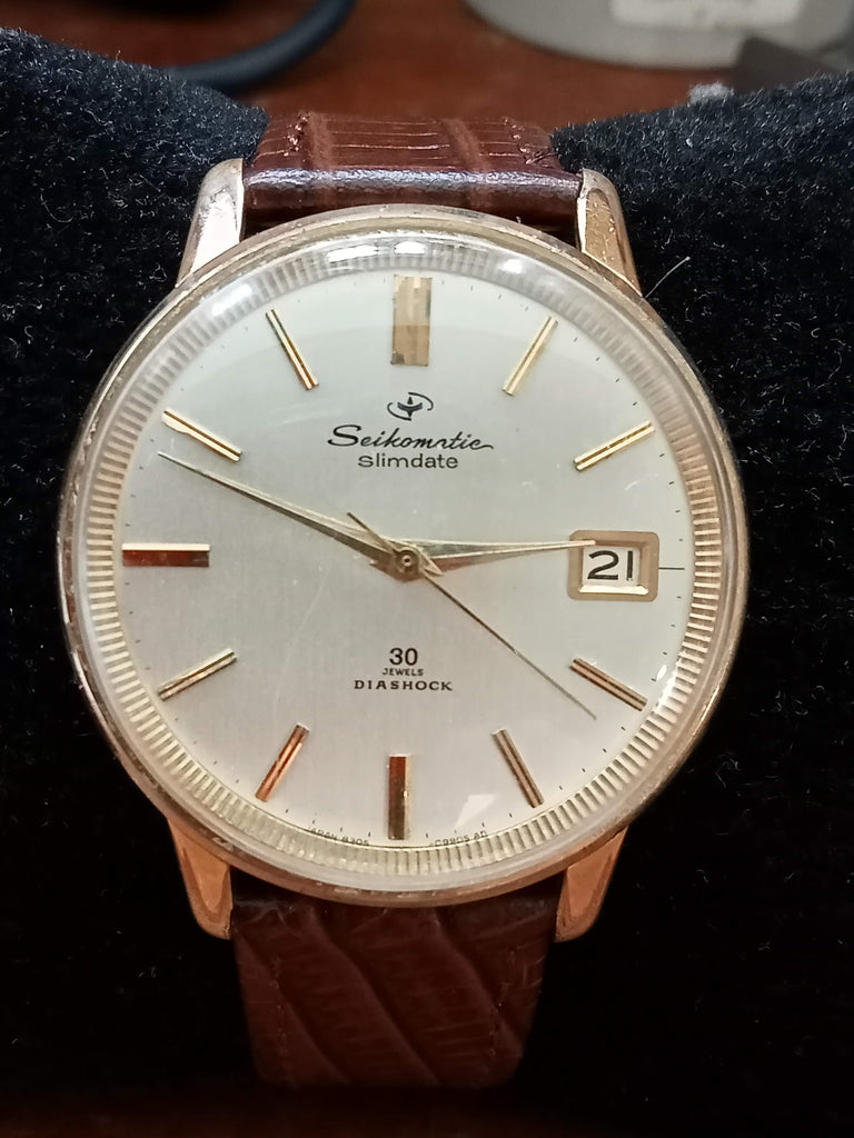 Overhauled! Collectible! March 1964 Seiko Seikomatic Slimdate Cal 840 SUWA 30J Gold-Filled Automatic Watch