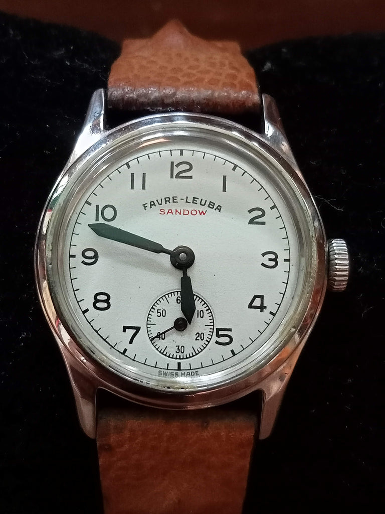 Restored! Extremely Rare! Circa 1945! Favre Leuba Sandow Small Seconds Cal FL-2253 17J Mechanical Watch