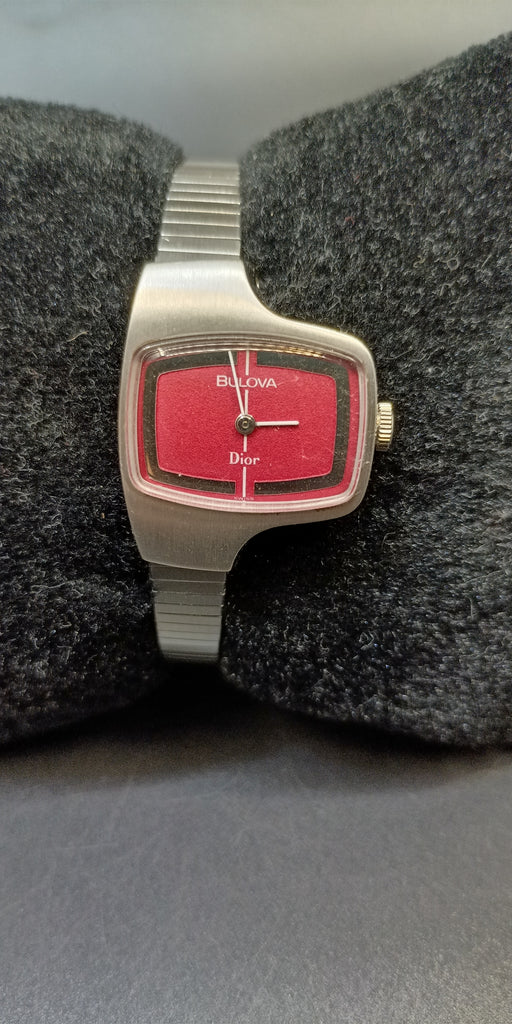 Collectible! Birthday Watch 1973! Bulova Christian Dior Collaboration Lady Mechanical Watch