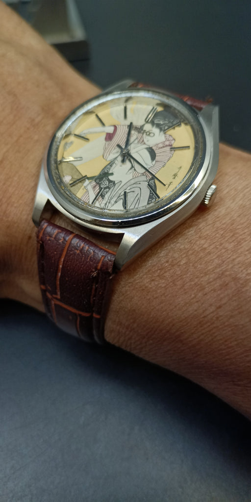 Birthday Watch September 1973! Seiko 5606-7072 Lord Matic JDM "Kitchen Beauty - Ukiyo-e" SUWA 23J Automatic Watch (OH)