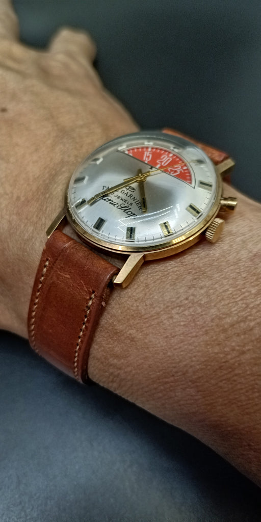 Collectible! Restored Circa 1960s Paul Garnier Minu-Stop Parking Meter Cal. 394-4 17J Mechanical Watch (OH)